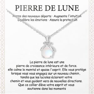 Merclix Collier Femme Pierre De Lune Idee Cadeau Femme Original Utile Anniversaire Noel Fete Des Meres Cadeau Maman Ado Fille Soeur Meilleure Amie Mamie Copine