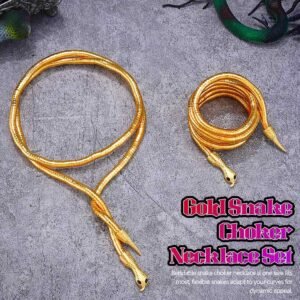 Alternative view of Zoestar Ensemble collier ras du cou et bracelet flexibles en forme de serpent, collier méduse pour Halloween pour femme