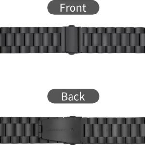 Alternative view of TStrap Bracelet de Montre Métal 20mm- Bracelets de Montres Remplacement à Dégagement Rapide Noir pour Homme et Femme - Montre Bracelet en Acier Inoxydable pour Smartwatch - 16mm 18mm 20mm 22mm