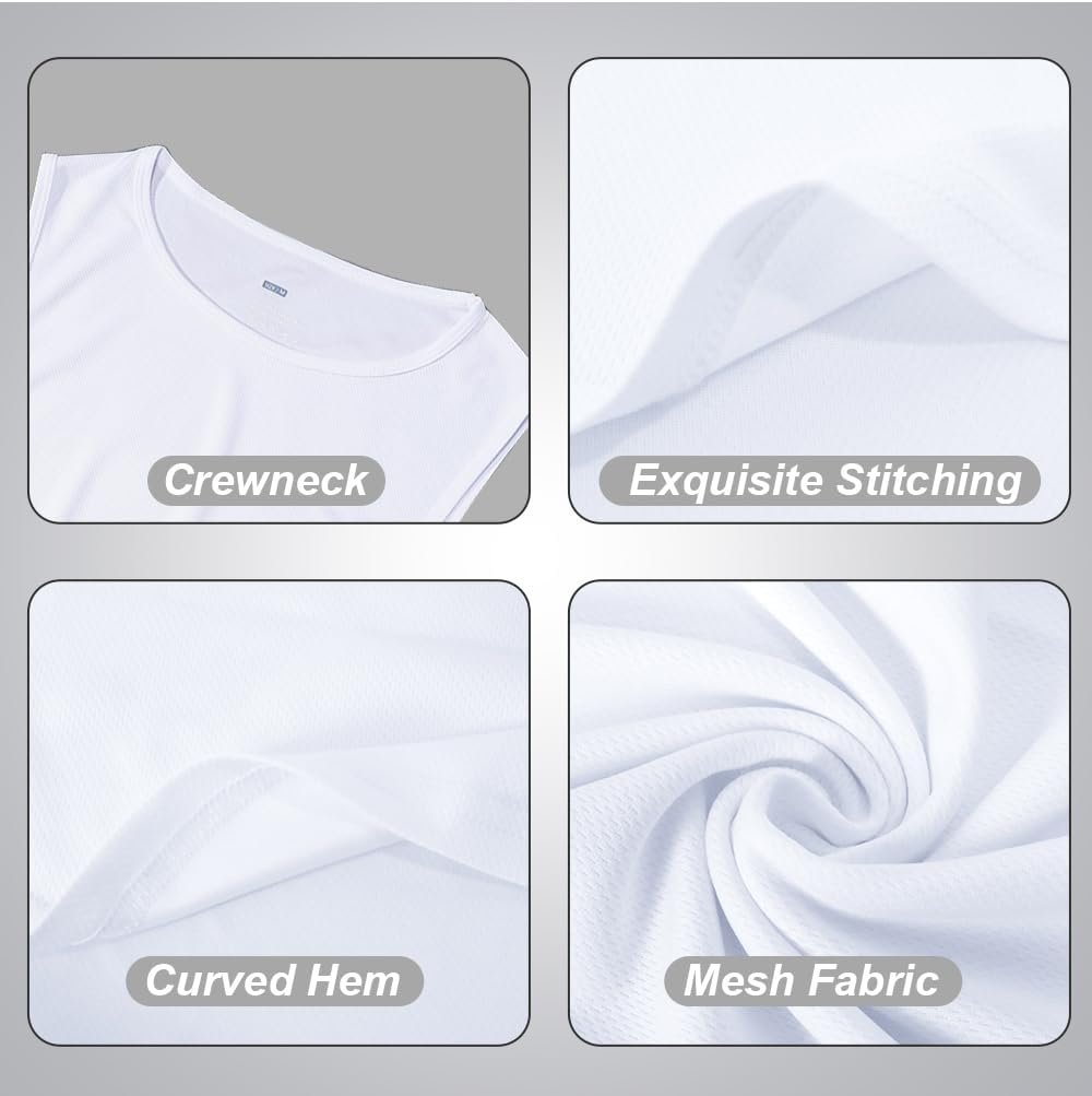 meioro Herren Mesh Tank Top, Atmungsaktives Ärmellose Shirt Angepasste Muskelshirt, Sport Rundhals Tank Tops Männer Sommer Gym Workout Funktionsshirt Bodybuilding Fitness Unterhemd(Schwarz,S) – Image 5