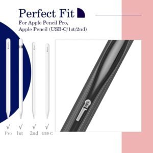 Alternative view of MoKo Étui à Crayons pour Apple Pencil Pro, Apple Pencil (USB-C), Apple Pencil 1re/2e Génération, Sac Stylet Housse en Cuir PU avec Sangle Élastique Fermeture Éclair Tablette 9,7"-12,9" - Gris Sidéral