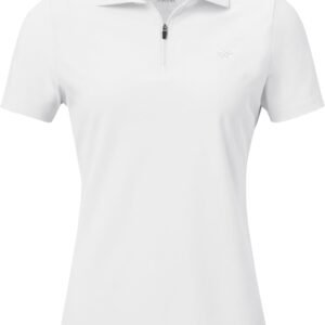 Polo Femme sans Manches avec 1/4 Zipper d'été Sport Débardeur Golf Tennis Tops Gym Yoga T Shirt