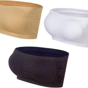 Lemef Bandeau sans Couture Soutien-Gorge sans Bretelles Top Tube Extensible avec Coussinets Amovibles pour Femmes