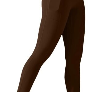 Leggings de Sport pour Femmes Taille Haute Long Opaques Pantalons de Yoga avec Poches Collants de Fitness Yoga Gym Course