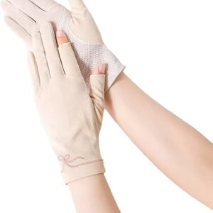 Femmes Protection Solaire Gants D'été Coton Respirant Gants Tactiles Élastique Anti-UV Cyclisme Gants Moufles Mitaines pour Sport Fitness Golf Course Travail Pêche Randonnée pour Homme et Femme