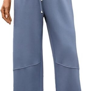 Pantalons De Jogging Femme Taille Elastique Sport Pantalon Fluide Couleur Unie Coton Chic Décontractés Pantalon Training avec Poche