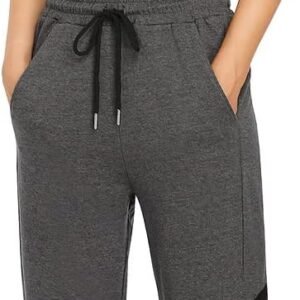Pantalon de Jogging Femme Cotton Longue Survetement Femmes Vêtements de Sport Sportswear Pantalon de Sport Taille Elastique Drawstring pour Sport Yoga Fitness Casual Gym Running