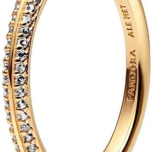 Pandora ME Bague en métal plaqué or 14 carats avec zircones cubiques transparentes