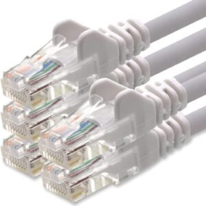 1aTTack.de Câble Réseau Cat6 Cat 6-5X 3.0m - RJ45 Ethernet LAN DSL Routeur Modem - Blanc