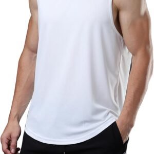 meioro Herren Mesh Tank Top, Atmungsaktives Ärmellose Shirt Angepasste Muskelshirt, Sport Rundhals Tank Tops Männer Sommer Gym Workout Funktionsshirt Bodybuilding Fitness Unterhemd(Schwarz,S)