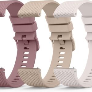 Wanme 3 Pièces 20mm 22mm Bracelet de Montre en Silicone, Souple Bracelet de Replacement en Dégagement Rapide avec Boucle en Même Couleur Homme Femme 20mm 22mm