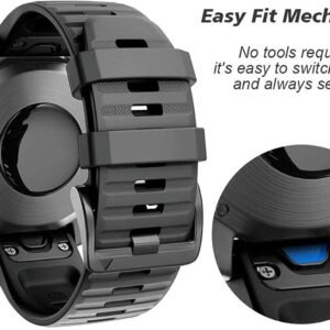 Alternative view of NotoCity Bracelet pour Garmin Fenix 6x Pro/7x, Bracelet de Remplacement 26mm pour Garmin Fenix 5x/6x/5x Plus/7x Pro/Fenix 3/HR, Descent MK1, Quatix 7X, Enduro/2, Epix Pro 51mm