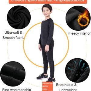 Alternative view of Garçon Thermiques sous-Vêtements Ensemble de Leggings pour Enfants t-Shirt à Manches Longues Garçon et Fille Long pour Ski Football Sport Chaud Underwear Set