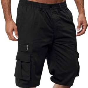 Alternative view of Shorts Et Bermudas Homme Taille Elastique Short Court avec Poches Casual LâChe Pantalon Court Baggy Bermuda Cargo Short De Travail Sport Jogging Slim Fit Militaire Pantalon Outdoor RandonnéE Shorts