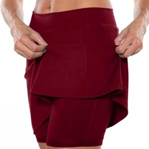 Alternative view of Jupe Short Femme Taille Haute Solide Tennis Golf EntraîNement Sports Pantskirts pour Yoga Gym Dance Running Ventre Plat Jupette, Pantacourt Femme éTé