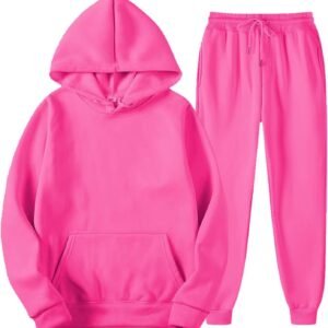 Generisch 2025 Survêtement de sport pour hommes femmes hiver loisirs couleur unie sweat à capuche pantalon avec pompons survêtement de sport jogging homme M