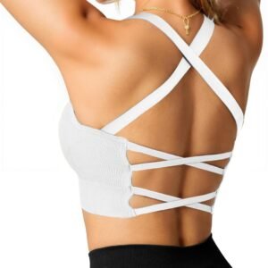 Brassiere Sport Femme sans Armature Soutiens-Gorge de Sport Femme Grande Taille Brassière Femme Maintien Fort avec Coussinets Amovibles pour Yoga Fitness Running S-XL