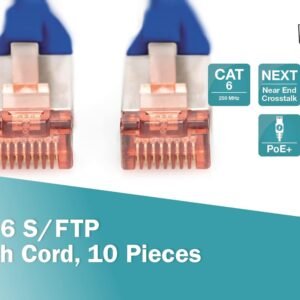 Alternative view of DIGITUS Câble LAN Cat 6-2m - 10 pièces - RJ45 Câble réseau - S/FTP Blindé - Compatible Cat 6A & Cat 7 - Bleu