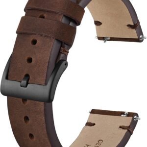 BISONSTRAP Bracelet de Montre en Cuir Vieilli, Bracelets de Rechange pour Hommes, Dégagement Rapide, Largeur de Bande 18mm 20mm 22mm