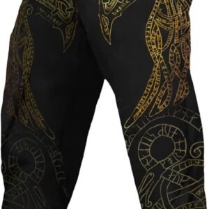Pantalon de sport viking pour homme - Pantalon de survêtement long - Pantalon de jogging hip hop avec cordon de serrage - Costume de cosplay médiéval - Pantalon de loisirs - Taille élastique