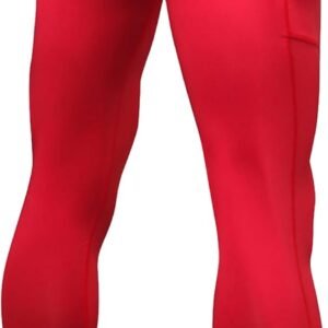 Alternative view of Yuerlian Legging de compression pour homme avec poches pour entraînement au frais et au sec, pour le sport, la gym, le yoga, le football, le cyclisme