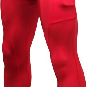 Yuerlian Legging de compression pour homme avec poches pour entraînement au frais et au sec, pour le sport, la gym, le yoga, le football, le cyclisme