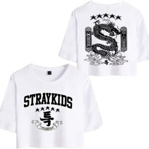 Fille Kpop Crop Top Sports T-Shirt Femme 5 Star (S-Class) Imprimé Manches Courte Summer Chemise Tops Blouse