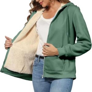 Alternative view of Generisch Cardigan Femme Bleu Femme Garder au Chaud Veste de Sport Manches Longues Sweatshirts Automne Vestes Oversize Vestes Polaires Manteau avec Poches Sweatshirts Pas Cher