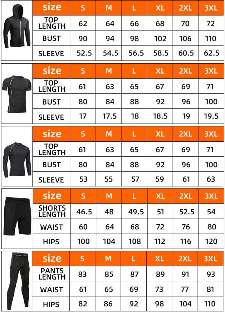 Ensemble de survêtement pour Homme Ensemble de Sport 5 pièces Vêtements de Sport Extensibles Ensemble de Course à Pied pour Entraînement de Fitness – Image 6