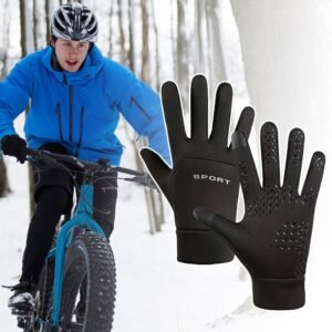 Alternative view of Gants à écran tactile pour homme et femme, gants de cyclisme, coupe-vent, gants thermiques, hiver, antidérapants, pour cyclisme, course, randonnée