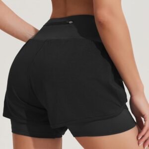 Alternative view of PINSPARK Pantalons de Sport Shorts pour Femmes Taille Haute Shorts de Sport 2 en 1 avec Poches à séchage Rapide Shorts de Sport Fitness Yoga Jogging Pantalons de Sport