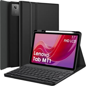Clavier Coque pour Lenovo Tab M11 11 Pouces 2024 (TB330FU/TB330XU) Tablette, AZERTY Français Amovible Bluetooth sans Fil Clavier Étui Housse (M11 1st Gen)