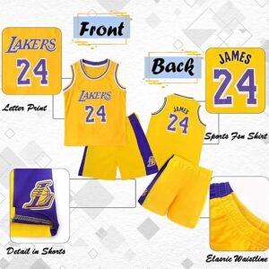 Alternative view of Kit de Maillot de Basket-Ball Enfants Fans Jersey Garçons Sportswear Gilet de Basket-Ball sans Manches Hauts et Shorts Sports Set Survêtement d'été Cadeaux pour garçons Grils