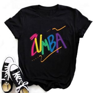 Femmes Danse T-Shirt Graphique Imprimé Manches Courtes Col Rond Manches Roulées Hauts Décontractés pour Samba cha-cha Cours Danse Fitness Training