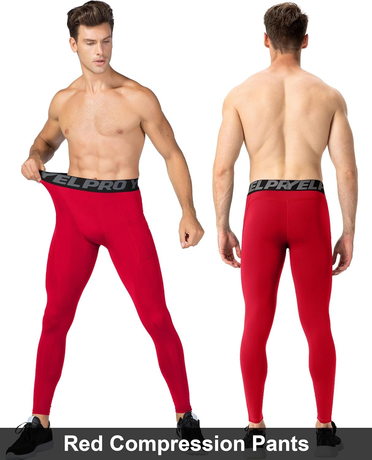Yuerlian Legging de compression pour homme avec poches pour entraînement au frais et au sec, pour le sport, la gym, le yoga, le football, le cyclisme – Image 8