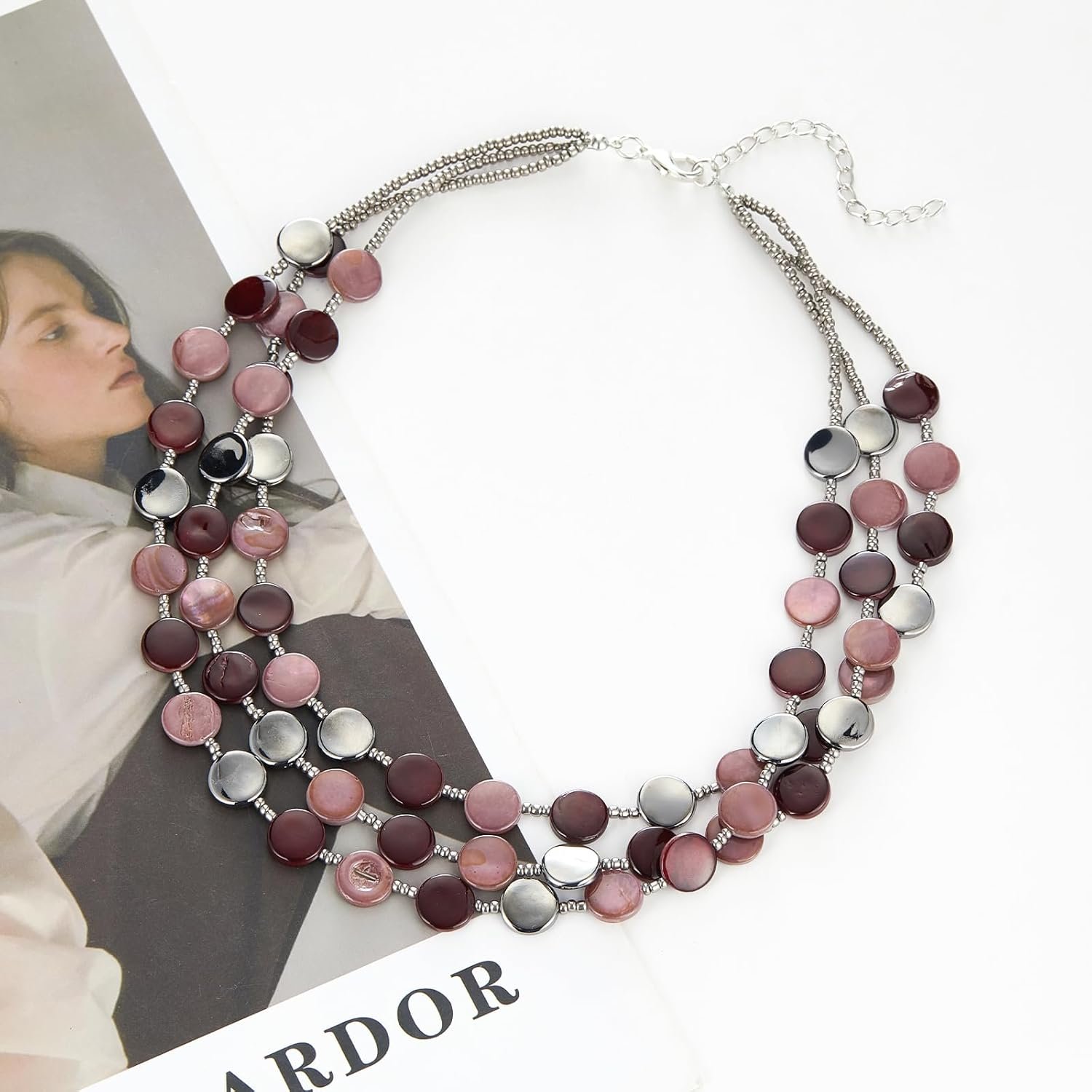 FULU AUTUMN Collier de Perles en Coquillage Turquoise pour Femmes Collier à Pendentif en Couches Bohémien D'été Costumes de Plage Bijoux pour Femmes – Image 2