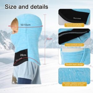 Alternative view of BWBIKE Kids Balaclava 6-13 Ans - Masque de Ski Polaire Chaud et Coupe-Vent pour Le Cyclisme, Le Ski et Les Sports de Plein Air, sous Le Casque Couvre-Visage pour Garçons et Filles