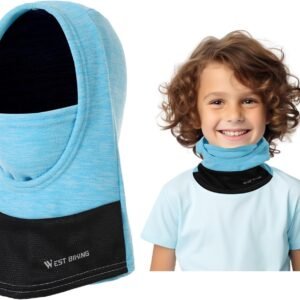 BWBIKE Kids Balaclava 6-13 Ans - Masque de Ski Polaire Chaud et Coupe-Vent pour Le Cyclisme, Le Ski et Les Sports de Plein Air, sous Le Casque Couvre-Visage pour Garçons et Filles