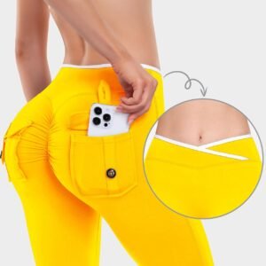 Alternative view of STARBILD Leggings Évasés de Sport pour Femme avec Poches, Pantalon Push up V Cross Taille Haute, Opaque Flared Pants Yoga Fitness Pilates