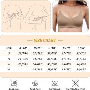 Alternative view of Runmeihe Soutien-gorge nude avec bretelles et dos transparents, soutien-gorge de danse sans couture, soutien-gorge de danse et de sport pour femmes et filles