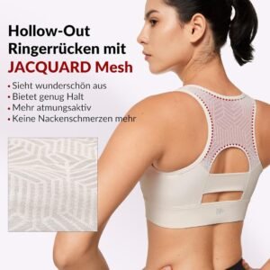 Alternative view of Yvette Brassière Sport Rembourrée Femme Dos Nageur Zip Avant Soutien Gorge de Sport Maintien Fort Grande Taille