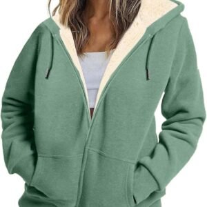 Generisch Cardigan Femme Bleu Femme Garder au Chaud Veste de Sport Manches Longues Sweatshirts Automne Vestes Oversize Vestes Polaires Manteau avec Poches Sweatshirts Pas Cher