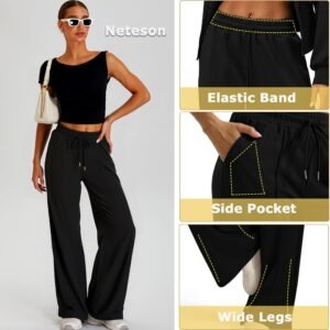 Alternative view of Pantalon Jogging Femme Large Pantalons de Sport avec Poches Taille Élastique Pantalon Survetement Ample pour Running Fitness Yoga Training Pants Sportswear