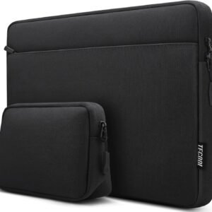 TECOOL 13,3 Pouces Housse pour Macbook Air 13 M1 13,6 M2 M3 2010-2024, MacBook Pro 13/14 M1 M2 M3, 13,5 Surface Laptop, 13,3 Lenovo HP Dell Acer Pochette Ordinateur Portable Protection, Noir