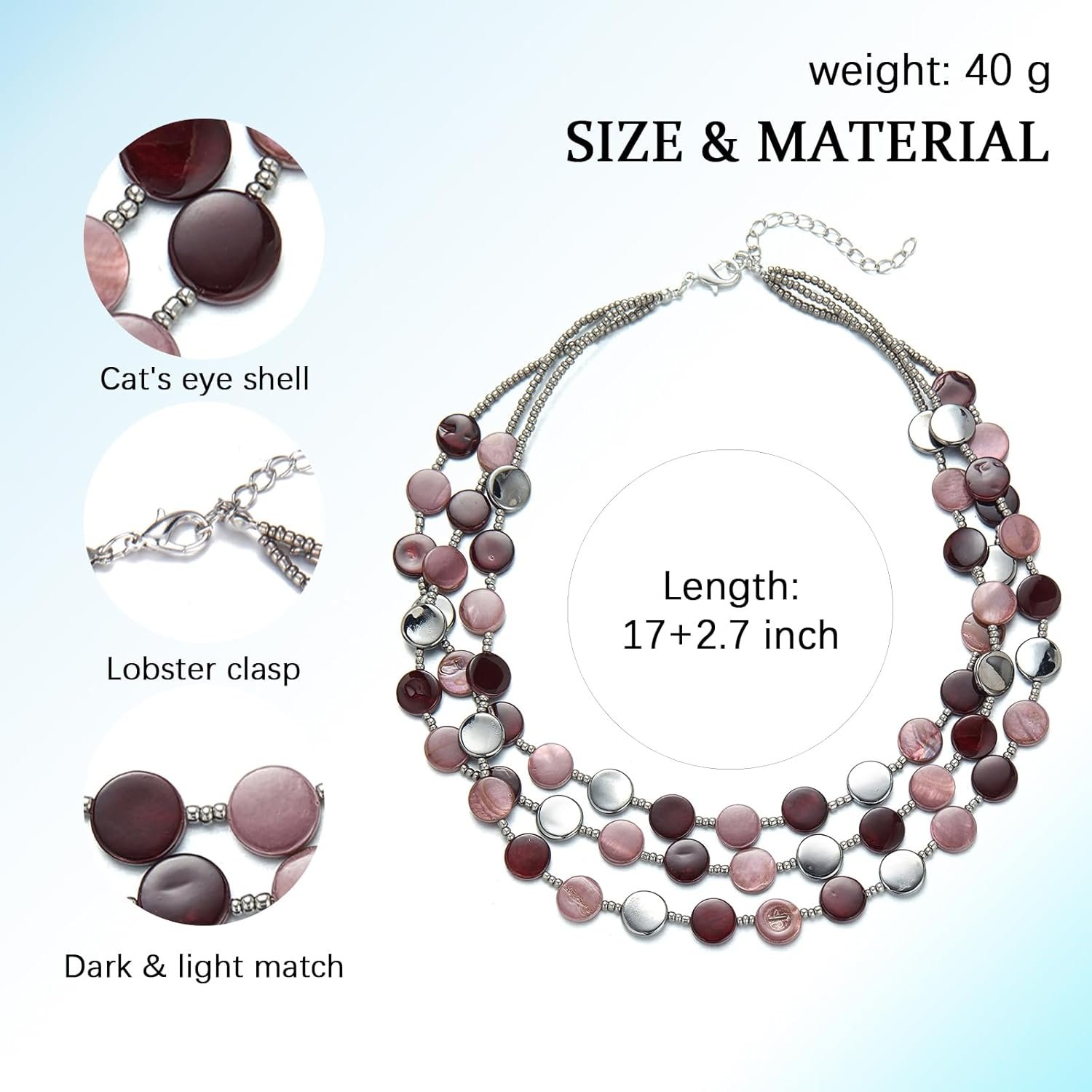 FULU AUTUMN Collier de Perles en Coquillage Turquoise pour Femmes Collier à Pendentif en Couches Bohémien D'été Costumes de Plage Bijoux pour Femmes – Image 4