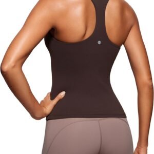 CRZ YOGA Butterluxe Palangre Débardeurs d'entraînement pour Femme avec Soutien-Gorge de Sport Intégré à Dos Nageur