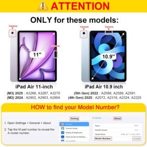 Alternative view of FINTIE Coque pour iPad Air 11 Pouces M3/M2 (2025/2024) et iPad Air 5/4 10.9" (2022/2020), [Rangement de Stylet] Coque Transparente Givrée, Housse Arrière Souple, Étui Fin Léger, Lumière Stellaire