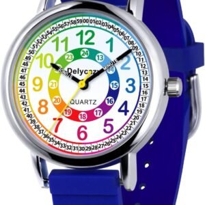 Montre Enfant, 12 et 24 Heures Mouvement à Quartz Montre pour Enfants Fille Garçon, Cadeau Fille Garçon 4 5 6 7 8 Ans