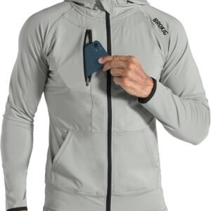 BROKIG Dualzip Sweat à Capuche Sport Homme,Léger Zippé Hoodie Running Survetement Veste Sweatshirt pour Homme