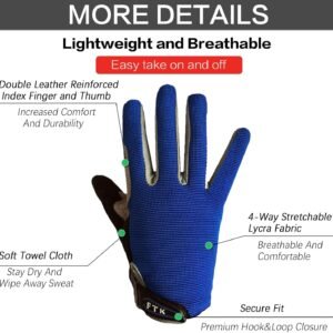 Alternative view of FINGER TEN Gants Velo Enfant Cyclisme Junior Running VTT Moto Plein Doigt Poignée Paire, Gant Bicyclette Escalade Randonnée Skateboard Gel Résistant à l'abrasion Antideparant Mitaines Outdoor